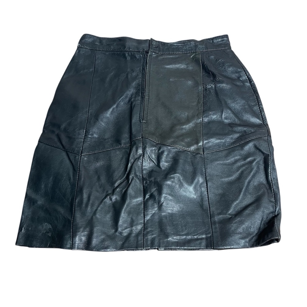 Vintage Genuine Leather Black Skirt Size 10 Legendary Fashion Paris New York